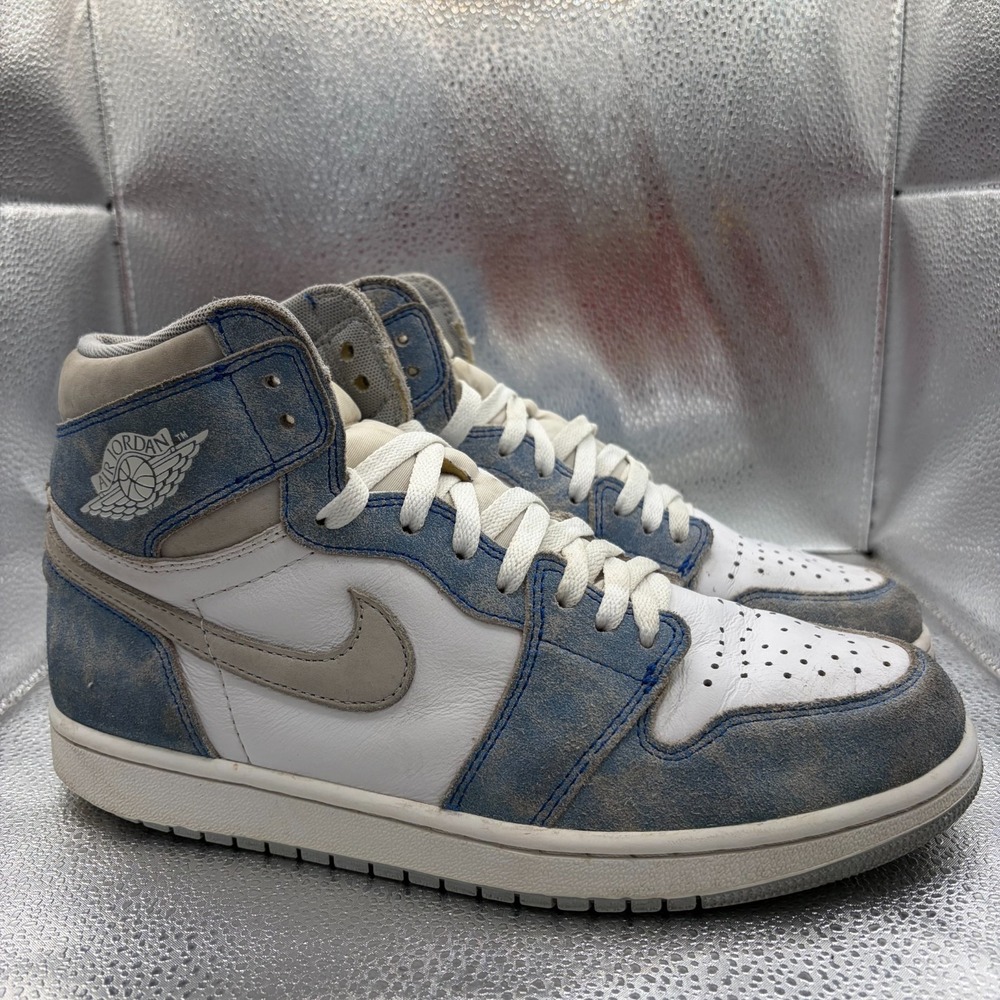 Size 9.5 Jordan 1 Retro High‎ Hyper Royal Smoke Gray Mens Sneakers 555088-402